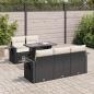 Preview: ARDEBO.de - 6-tlg. Garten-Sofagarnitur mit Kissen Schwarz Poly Rattan