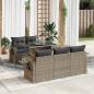 Preview: ARDEBO.de - 6-tlg. Garten-Sofagarnitur mit Kissen Grau Poly Rattan