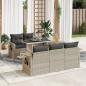 Preview: ARDEBO.de - 6-tlg. Garten-Sofagarnitur mit Kissen Hellgrau Poly Rattan