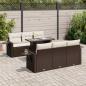 Preview: ARDEBO.de - 7-tlg. Garten-Sofagarnitur mit Kissen Braun Poly Rattan