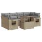 Preview: 7-tlg. Garten-Sofagarnitur mit Kissen Beige Poly Rattan