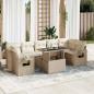 Preview: ARDEBO.de - 8-tlg. Garten-Sofagarnitur mit Kissen Beige Poly Rattan