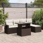 Preview: ARDEBO.de - 6-tlg. Garten-Sofagarnitur mit Kissen Braun Poly Rattan