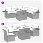 Preview: 7-tlg. Garten-Sofagarnitur mit Kissen Grau Poly Rattan