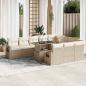 Preview: ARDEBO.de - 11-tlg. Garten-Sofagarnitur mit Kissen Beige Poly Rattan
