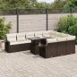 Preview: ARDEBO.de - 11-tlg. Garten-Sofagarnitur mit Kissen Braun Poly Rattan