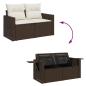 Preview: 11-tlg. Garten-Sofagarnitur mit Kissen Braun Poly Rattan
