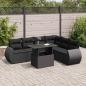 Preview: ARDEBO.de - 7-tlg. Garten-Sofagarnitur mit Kissen Schwarz Poly Rattan