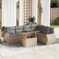Preview: ARDEBO.de - 7-tlg. Garten-Sofagarnitur mit Kissen Beige Poly Rattan