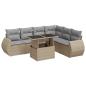 Preview: 7-tlg. Garten-Sofagarnitur mit Kissen Beige Poly Rattan