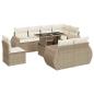 Preview: 9-tlg. Garten-Sofagarnitur mit Kissen Beige Poly Rattan