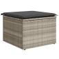 Preview: 7-tlg. Garten-Sofagarnitur mit Kissen Hellgrau Poly Rattan