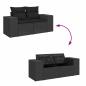Preview: 6-tlg. Garten-Sofagarnitur mit Kissen Schwarz Poly Rattan
