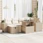 Preview: ARDEBO.de - 8-tlg. Garten-Sofagarnitur mit Kissen Beige Poly Rattan
