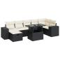 Preview: 5-tlg. Garten-Sofagarnitur mit Kissen Schwarz Poly Rattan