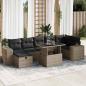 Preview: ARDEBO.de - 5-tlg. Garten-Sofagarnitur mit Kissen Grau Poly Rattan