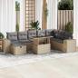 Preview: ARDEBO.de - 9-tlg. Garten-Sofagarnitur mit Kissen Beige Poly Rattan