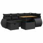 Preview: ARDEBO.de - 8-tlg. Garten-Sofagarnitur mit Kissen Schwarz Poly Rattan