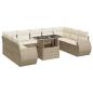 Preview: 10-tlg. Garten-Sofagarnitur mit Kissen Beige Poly Rattan