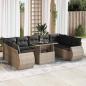 Preview: ARDEBO.de - 10-tlg. Garten-Sofagarnitur mit Kissen Grau Poly Rattan