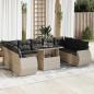 Preview: ARDEBO.de - 10-tlg. Garten-Sofagarnitur mit Kissen Hellgrau Poly Rattan