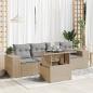 Preview: ARDEBO.de - 5-tlg. Garten-Sofagarnitur mit Kissen Beige Poly Rattan