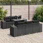 Preview: ARDEBO.de - 7-tlg. Garten-Sofagarnitur mit Kissen Schwarz Poly Rattan