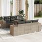Preview: ARDEBO.de - 7-tlg. Garten-Sofagarnitur mit Kissen Grau Poly Rattan