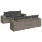 Preview: 7-tlg. Garten-Sofagarnitur mit Kissen Grau Poly Rattan