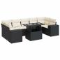 Preview: 8-tlg. Garten-Sofagarnitur mit Kissen Schwarz Poly Rattan