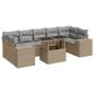 Preview: 8-tlg. Garten-Sofagarnitur mit Kissen Beige Poly Rattan