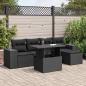 Preview: ARDEBO.de - 6-tlg. Garten-Sofagarnitur mit Kissen Schwarz Poly Rattan