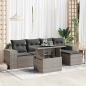 Preview: ARDEBO.de - 6-tlg. Garten-Sofagarnitur mit Kissen Grau Poly Rattan