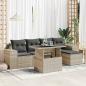 Preview: ARDEBO.de - 6-tlg. Garten-Sofagarnitur mit Kissen Hellgrau Poly Rattan