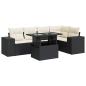 Preview: 6-tlg. Garten-Sofagarnitur mit Kissen Schwarz Poly Rattan