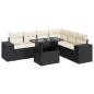 Preview: 7-tlg. Garten-Sofagarnitur mit Kissen Schwarz Poly Rattan