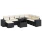 Preview: 9-tlg. Garten-Sofagarnitur mit Kissen Schwarz Poly Rattan