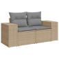 Preview: ARDEBO.de - 11-tlg. Garten-Sofagarnitur mit Kissen Beige Poly Rattan