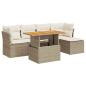 Preview: 6-tlg. Garten-Sofagarnitur mit Kissen Beige Poly Rattan