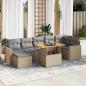 Preview: ARDEBO.de - 8-tlg. Garten-Sofagarnitur mit Kissen Beige Poly Rattan