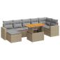 Preview: 8-tlg. Garten-Sofagarnitur mit Kissen Beige Poly Rattan