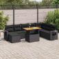 Preview: ARDEBO.de - 9-tlg. Garten-Sofagarnitur mit Kissen Schwarz Poly Rattan