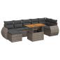 Preview: 8-tlg. Garten-Sofagarnitur mit Kissen Grau Poly Rattan