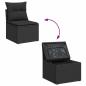 Preview: ARDEBO.de - 9-tlg. Garten-Sofagarnitur mit Kissen Schwarz Poly Rattan