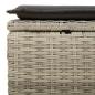 Preview: 4-tlg. Garten-Sofagarnitur mit Kissen Hellgrau Poly Rattan