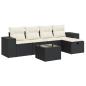 Preview: 6-tlg. Garten-Sofagarnitur mit Kissen Schwarz Poly Rattan