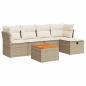 Preview: 6-tlg. Garten-Sofagarnitur mit Kissen Beige Poly Rattan