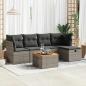 Preview: ARDEBO.de - 6-tlg. Garten-Sofagarnitur mit Kissen Grau Poly Rattan