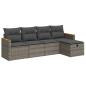 Preview: 5-tlg. Garten-Sofagarnitur mit Kissen Grau Poly Rattan