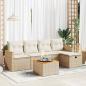 Preview: ARDEBO.de - 6-tlg. Garten-Sofagarnitur mit Kissen Beige Poly Rattan